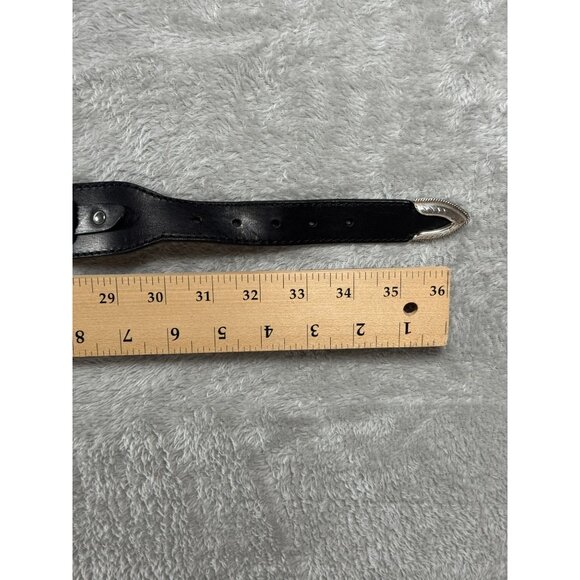 Kate Cate Western Style Womens M Calfskin Belt With Silver-Tone Buckle & Embelli